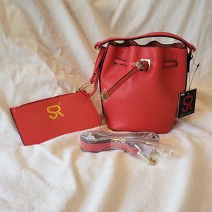 Sondra Roberts Drawstring Bucket Bag w/ Wristlet
